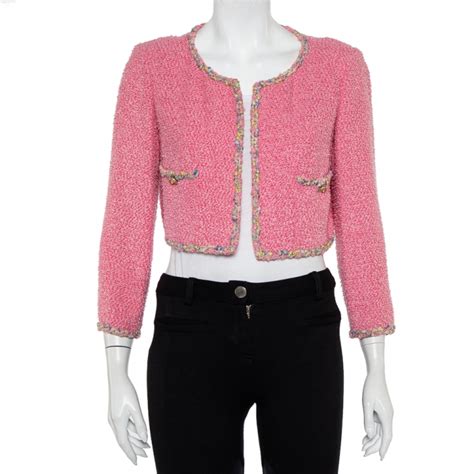 cropped chanel style jacket|pink cropped jacket zara.